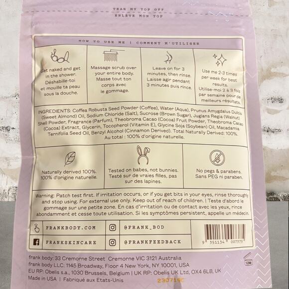 Frank Body Cacao Coffee Scrub NEW - Picture 3 of 3